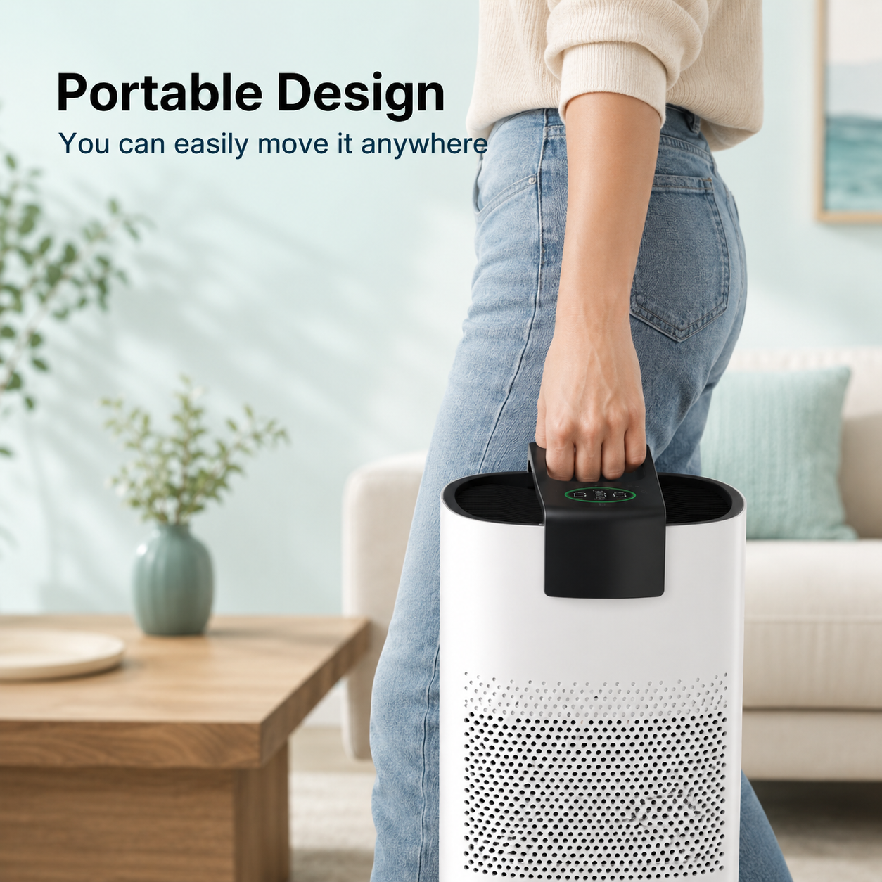 Whole-Home Smoke Defense Air Purifier — True HEPA + Carbon, Live PM2.5 Sensor (Covers 3,600 sq ft)