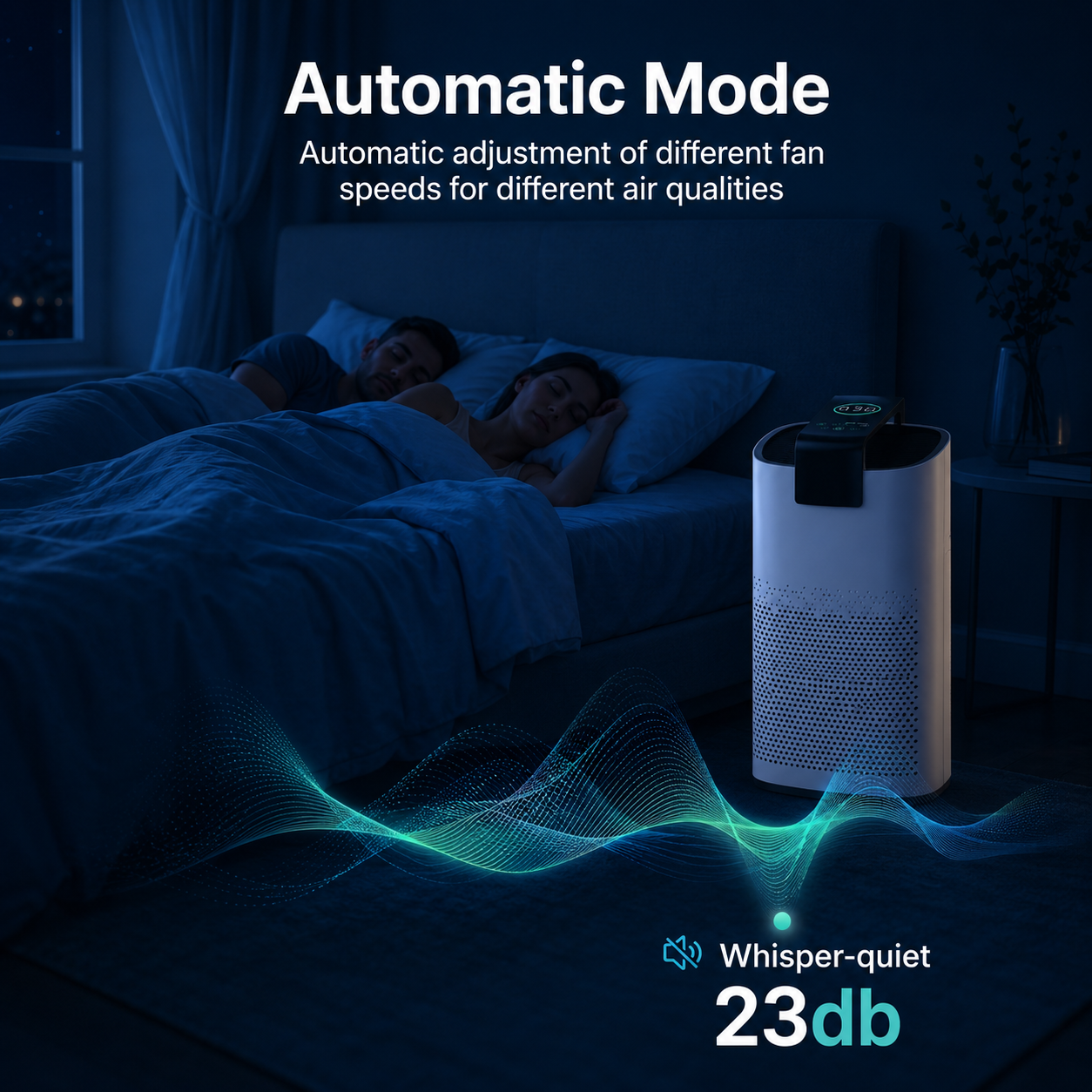 Whole-Home Smoke Defense Air Purifier — True HEPA + Carbon, Live PM2.5 Sensor (Covers 3,600 sq ft)