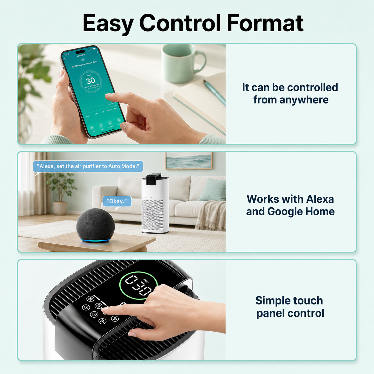 Whole-Home Smoke Defense Air Purifier — True HEPA + Carbon, Live PM2.5 Sensor (Covers 3,600 sq ft)