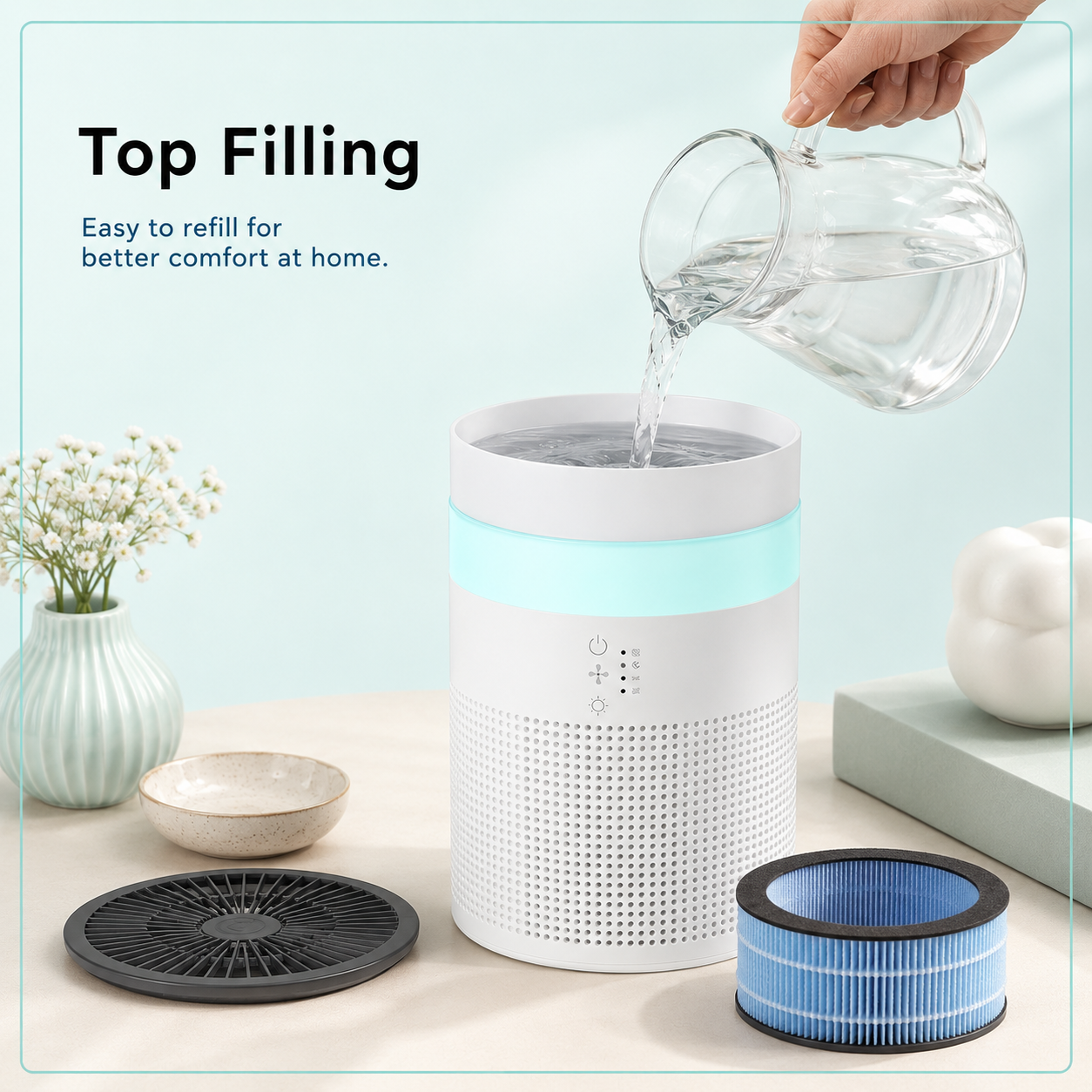 4-in-1 Nursery Air Purifier + Humidifier — True HEPA, Smart Wi-Fi, Aromatherapy (Covers 550 sq ft)