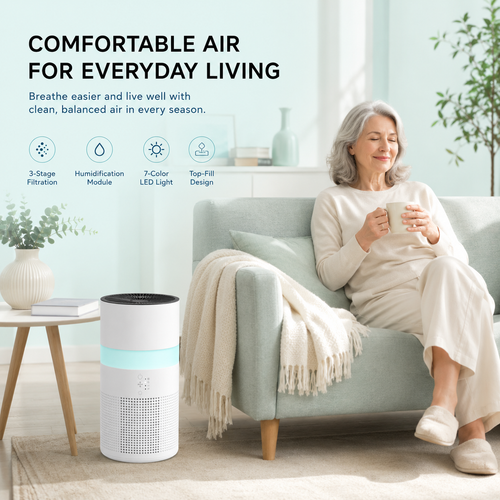 4-in-1 Nursery Air Purifier + Humidifier — True HEPA, Smart Wi-Fi, Aromatherapy (Covers 550 sq ft)